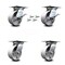Service Caster 5 Inch Semi Steel Caster Set with Roller Bearing 4 Swivel Lock and 2 Brake SCC SCC-35S520-SSR-SLB-BSL-2-BSL-2 - alternate 1